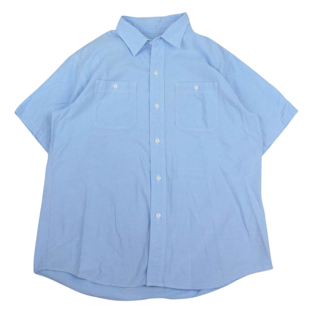 児島ジーンズ WORK SHIRT ワーク 半袖 シャツ ライトブルー系 XXL【中古】