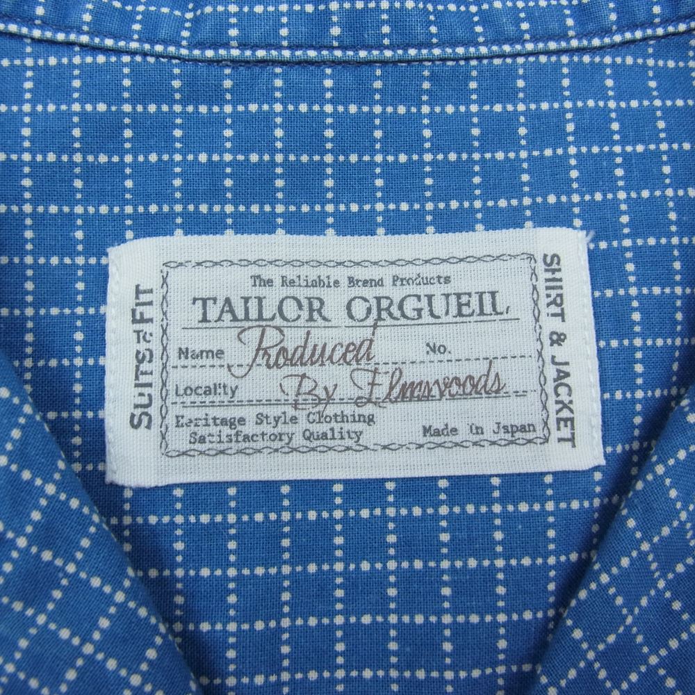 ORGUEIL オルゲイユ OR-5076A Wabash Shirt ウォバッシュ チェック 開襟 半袖 シャツ  ブルー系 42【美品】【中古】