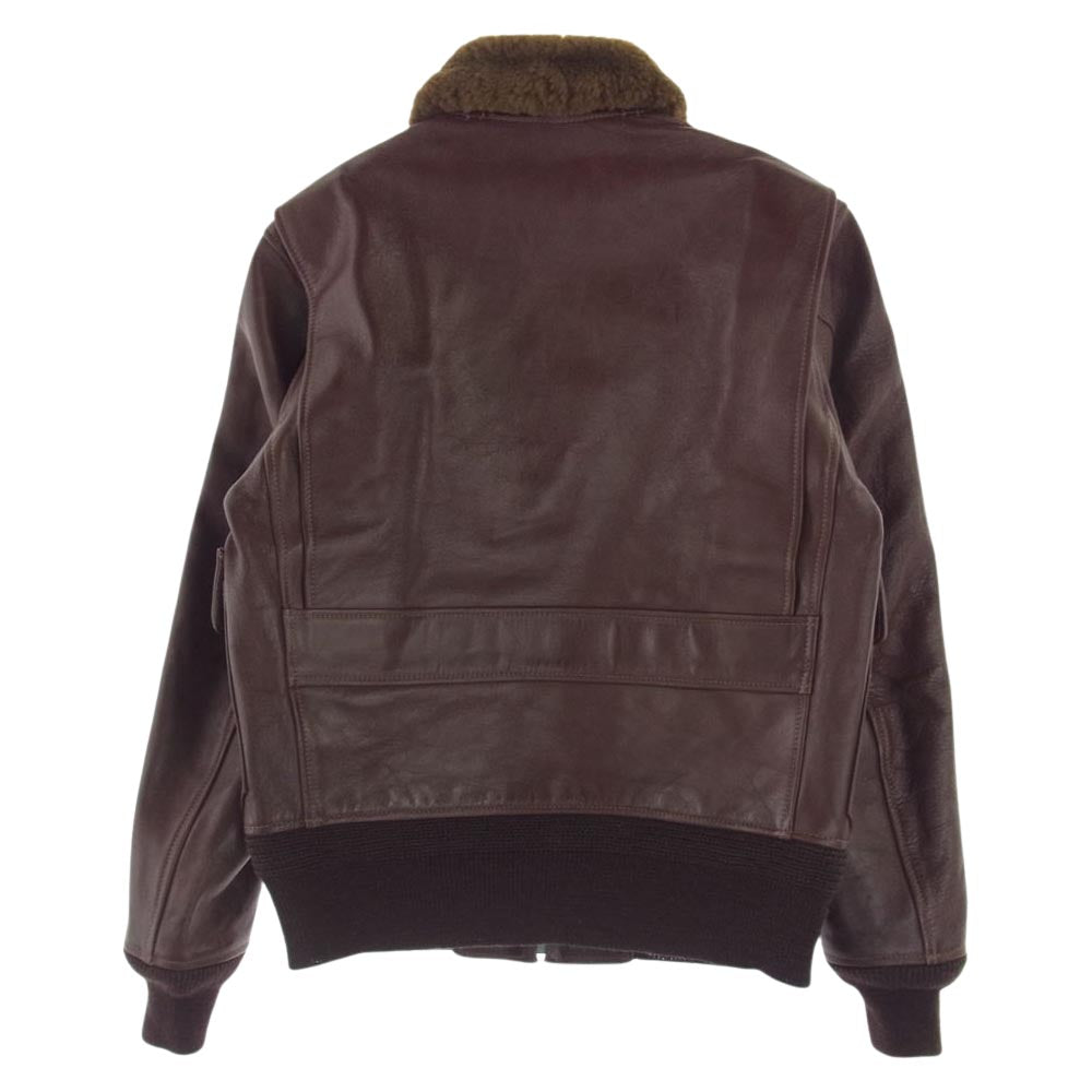 THE FEW ザフュー AN-J-3A MONARCH MFG CO 実名復刻 ボア フライト レザー ジャケット ブラウン系 34【中古】
