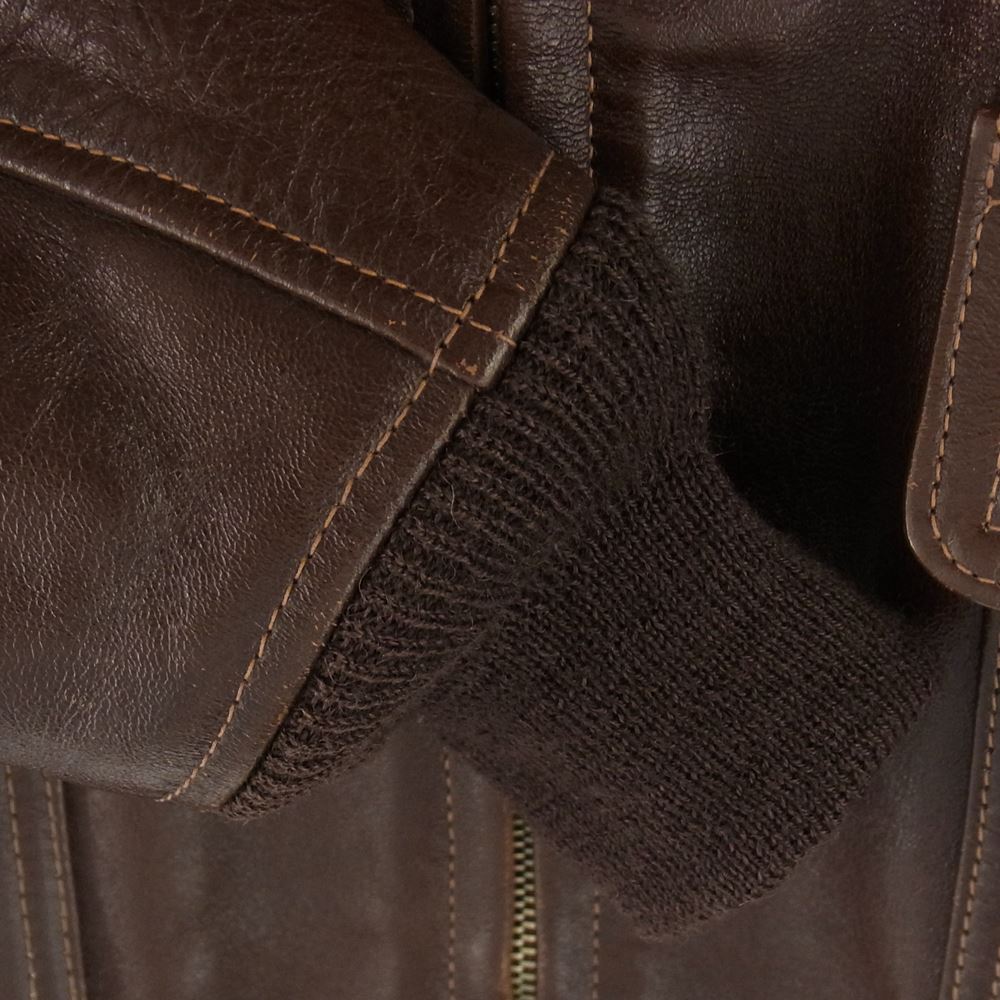 THE FEW ザフュー AN-J-3A MONARCH MFG CO 実名復刻 ボア フライト レザー ジャケット ブラウン系 34【中古】