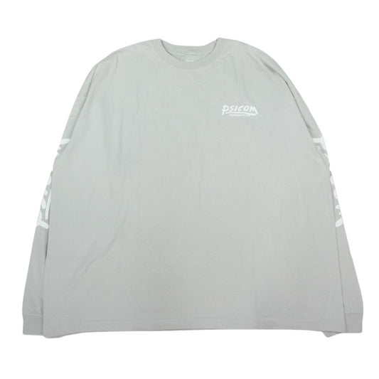 Psicom サイコム Everday mickey D's Long T Shirt ロゴ プリント ロングスリーブ Tシャツ 長袖 グレー系 L【極上美品】【中古】
