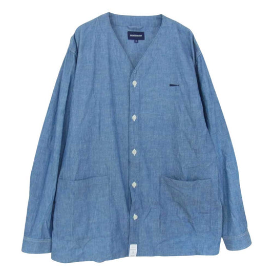 DESCENDANT ディセンダント シャンブレー ローブ カーディガン シャツ ブルー系 2【中古】
