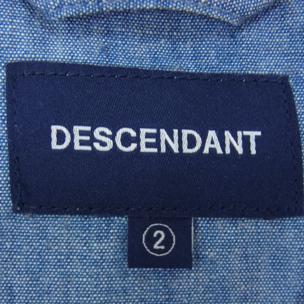 DESCENDANT ディセンダント シャンブレー ローブ カーディガン シャツ ブルー系 2【中古】