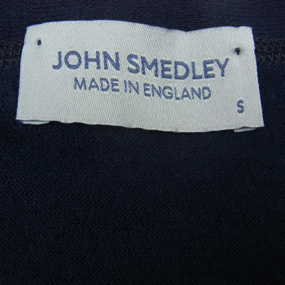 JOHN SMEDLEY ジョンスメドレー イギリス製 メリノウール ハイゲージ カーディガン ネイビー系 S【中古】
