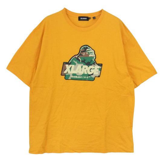 エクストララージ 迷彩 ゴリラロゴ 半袖 Tシャツ イエロー系 XL【中古】