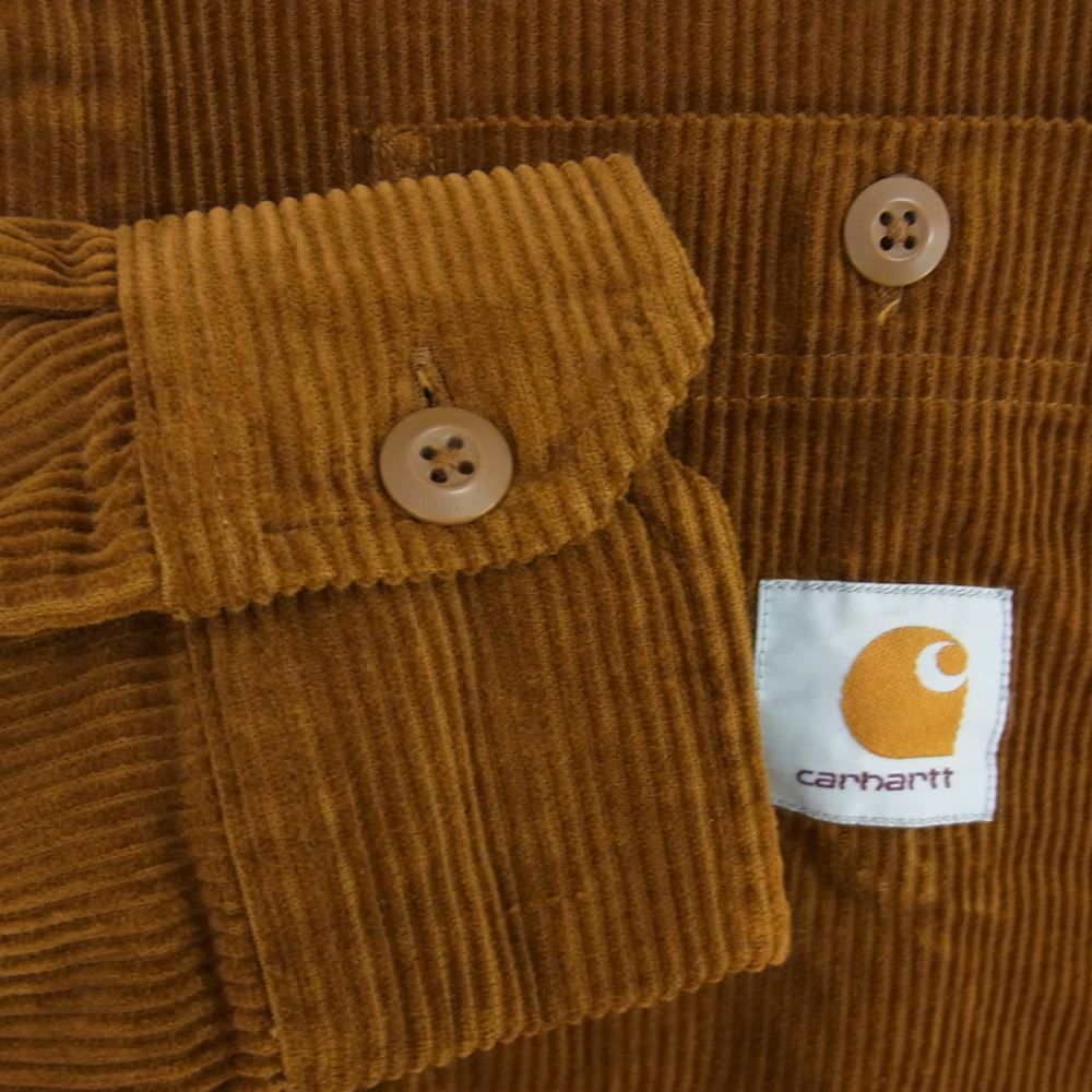 Carhartt カーハート I029442 WIPフリント コーデュロイ 長袖 シャツ ブラウン系 M【中古】