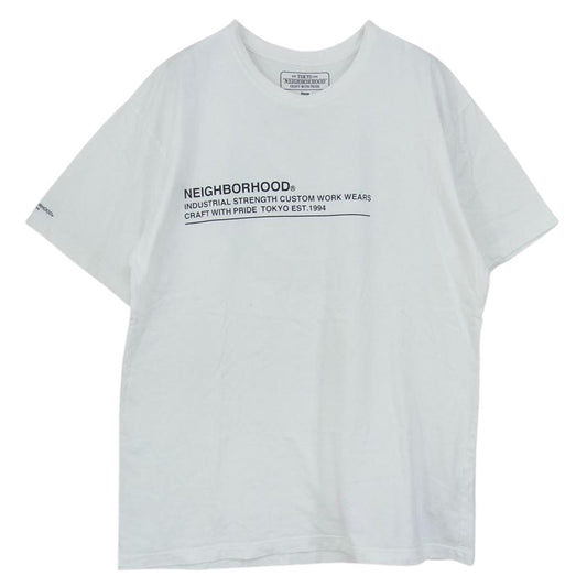 NEIGHBORHOOD ネイバーフッド ロゴ プリント 半袖 Tシャツ ホワイト系 XL【中古】
