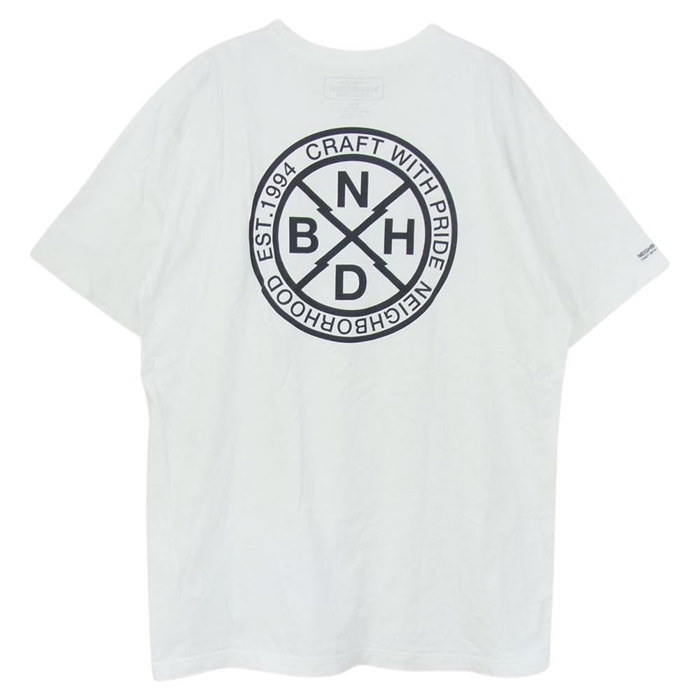 NEIGHBORHOOD ネイバーフッド ロゴ プリント 半袖 Tシャツ ホワイト系 XL【中古】