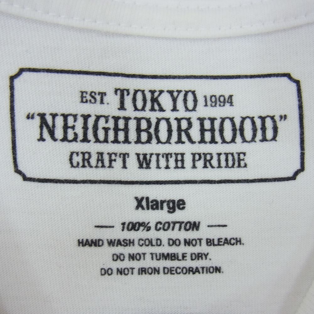 NEIGHBORHOOD ネイバーフッド ロゴ プリント 半袖 Tシャツ ホワイト系 XL【中古】