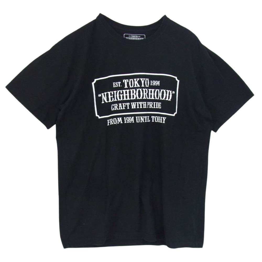 NEIGHBORHOOD ネイバーフッド EST TOKYO 1994 ロゴ プリント 半袖 Tシャツ ブラック系 XL【中古】