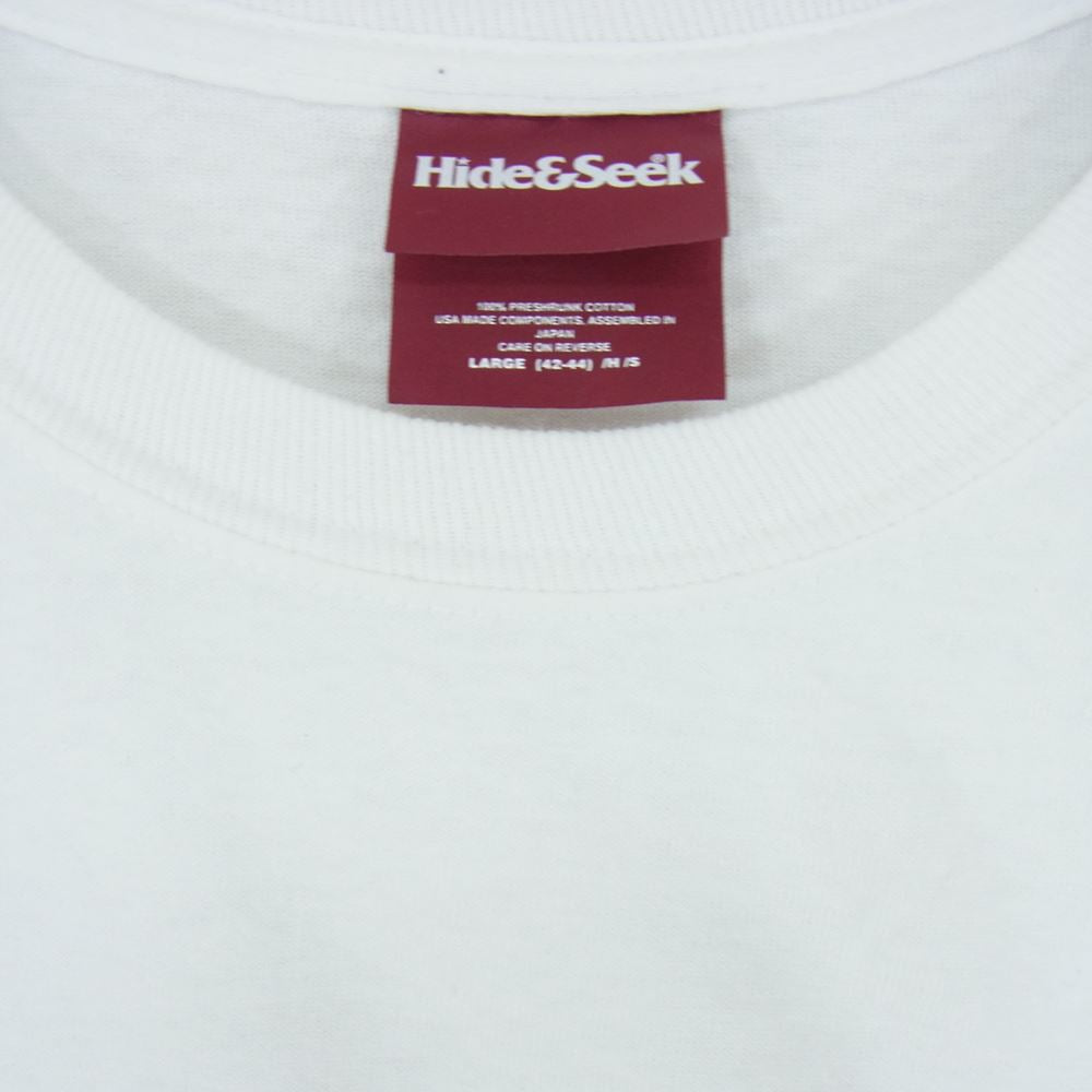 HideandSeek ハイドアンドシーク H&S x SKOLOCT L/S TEE-1 スコロクト ダブルネーム ロング スリーブT 長袖 Tシャツ ホワイト系 L【中古】