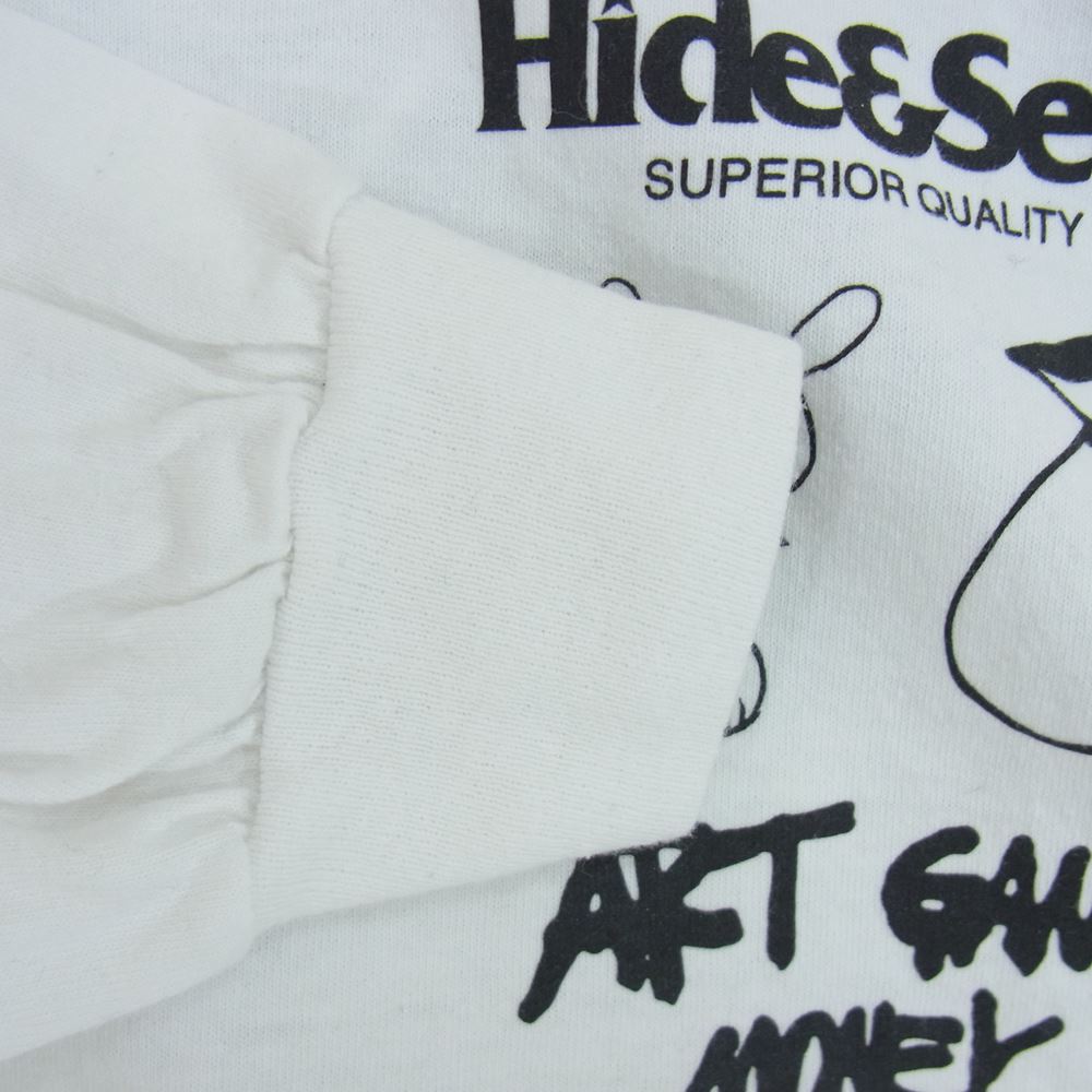 HideandSeek ハイドアンドシーク H&S x SKOLOCT L/S TEE-1 スコロクト ダブルネーム ロング スリーブT 長袖 Tシャツ ホワイト系 L【中古】