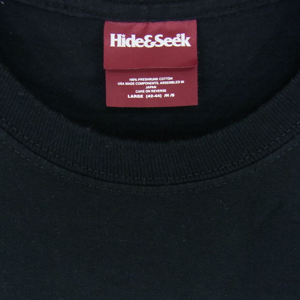 HideandSeek ハイドアンドシーク H&S x SKOLOCT L/S TEE-1 スコロクト ダブルネーム ロング スリーブT 長袖 Tシャツ ブラック系 L【中古】