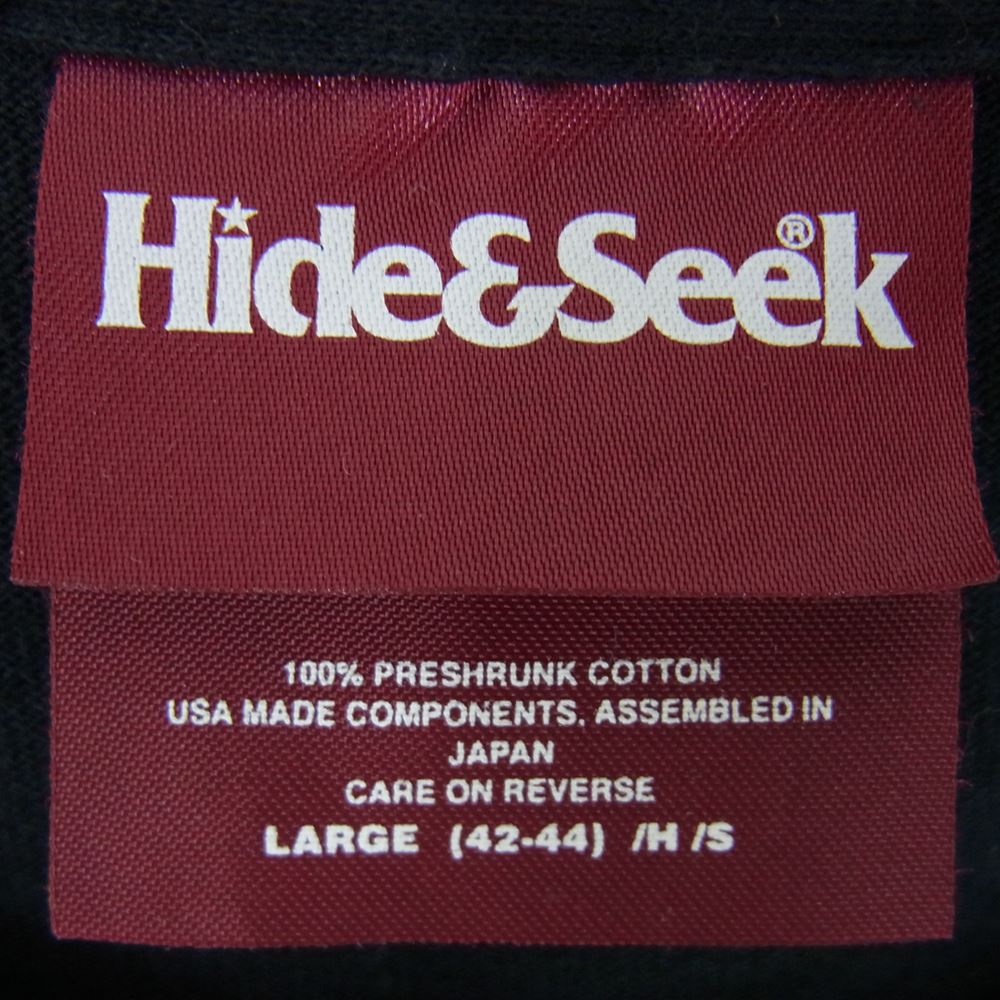 HideandSeek ハイドアンドシーク H&S x SKOLOCT L/S TEE-1 スコロクト ダブルネーム ロング スリーブT 長袖 Tシャツ ブラック系 L【中古】