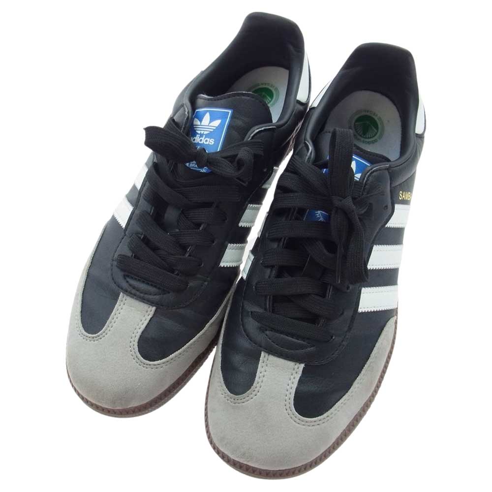 adidas アディダス H01878 SAMBA vegan サンバ ヴィーガン ローカット スニーカー ブラック系 ホワイト系 グレー系 27.5cm【中古】