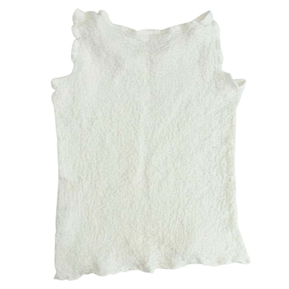 ISSEY MIYAKE イッセイミヤケ me ミー MI55FR105 シワ加工 カリフラワー ノースリーブ キャミソール ホワイト系 サイズ表記無【中古】