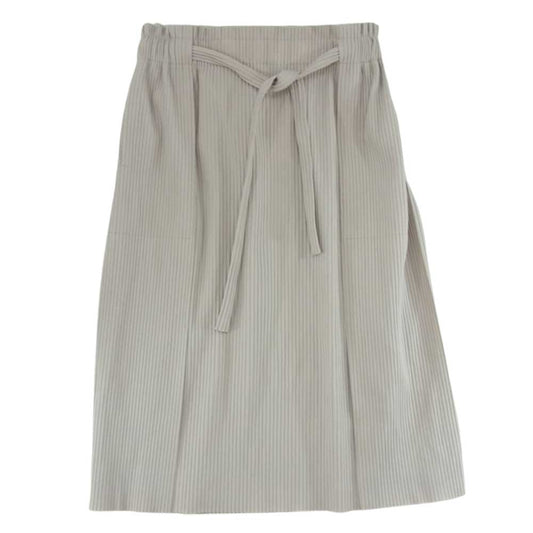 ISSEY MIYAKE イッセイミヤケ ｍe ミー MI14KG529 プリーツ加工 スリット ひざ丈 スカート ベージュ系 サイズ表記無【中古】