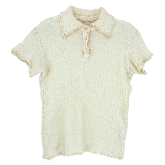 ISSEY MIYAKE イッセイミヤケ me ミー MI24FK381 シワ加工 カリフラワー ポロシャツ シャツ オフホワイト系 サイズ表記無【中古】