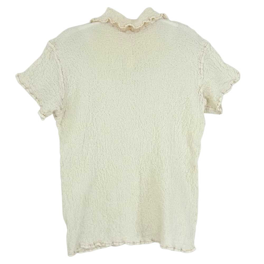 ISSEY MIYAKE イッセイミヤケ me ミー MI24FK381 シワ加工 カリフラワー ポロシャツ シャツ オフホワイト系 サイズ表記無【中古】