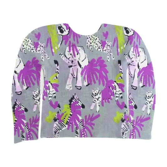 ISSEY MIYAKE イッセイミヤケ ｍe ミー MI31FJ392 ボックスプリーツ 総柄 ロングスリーブ カットソー グレー系 サイズ表記無【中古】