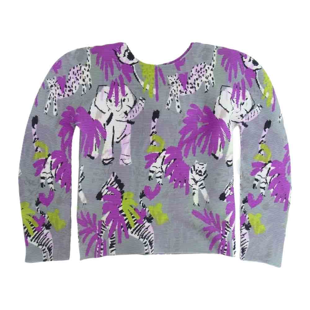 ISSEY MIYAKE イッセイミヤケ ｍe ミー MI31FJ392 ボックスプリーツ 総柄 ロングスリーブ カットソー グレー系 サイズ表記無【中古】