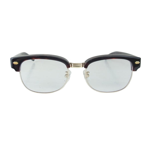 CALEE キャリー SIRMONT BROW GLASSES ブロー型 デミ × ブラッククリアレンズ 眼鏡 アイウェア ブラウン系【中古】