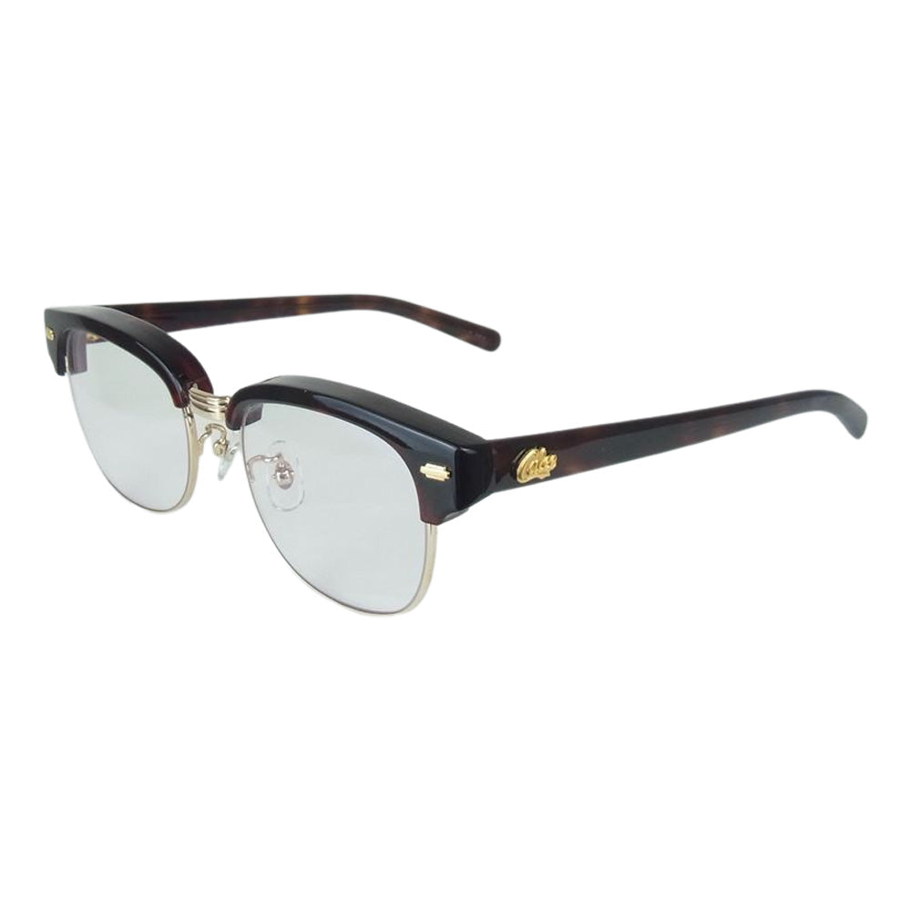 CALEE キャリー SIRMONT BROW GLASSES ブロー型 デミ × ブラッククリアレンズ 眼鏡 アイウェア ブラウン系【中古】