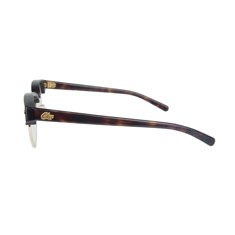 CALEE キャリー SIRMONT BROW GLASSES ブロー型 デミ × ブラッククリアレンズ 眼鏡 アイウェア ブラウン系【中古】