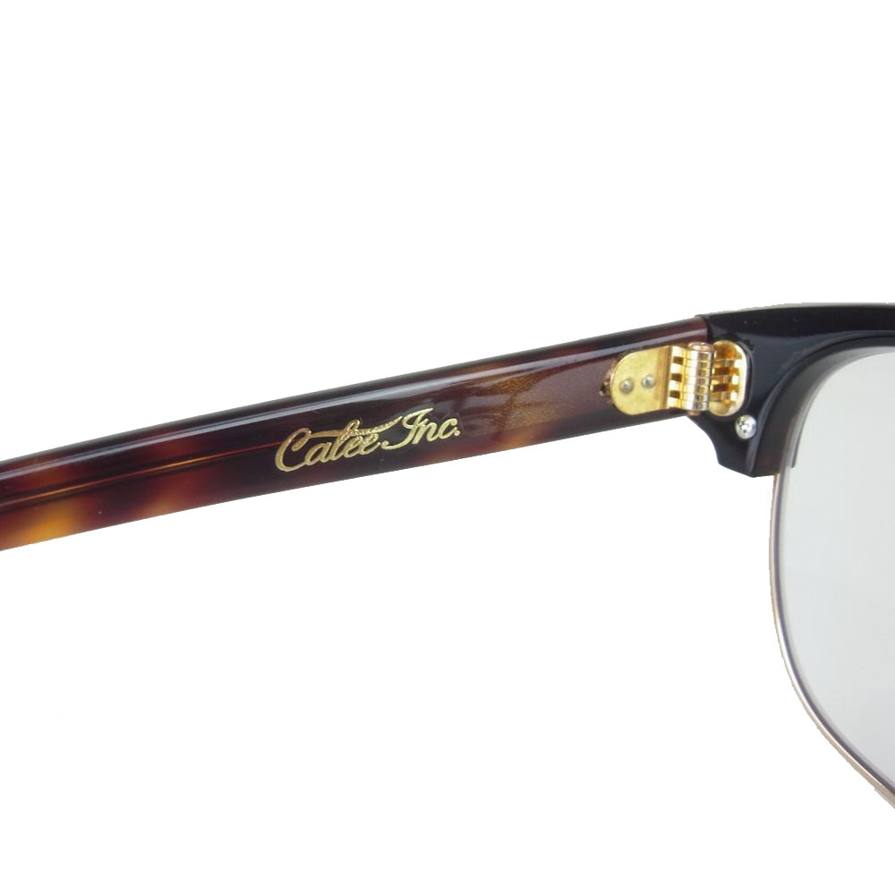 CALEE キャリー SIRMONT BROW GLASSES ブロー型 デミ × ブラッククリアレンズ 眼鏡 アイウェア ブラウン系【中古】