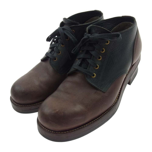 CALEE キャリー オックスフォード ブーツ ブラウン×ブラック ブラウン系 ブラック系【中古】