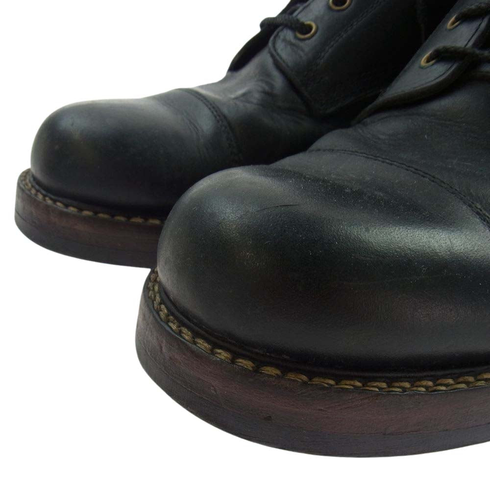 CALEE キャリー レザー レースアップ ブーツ ブラック ブラック系【中古】