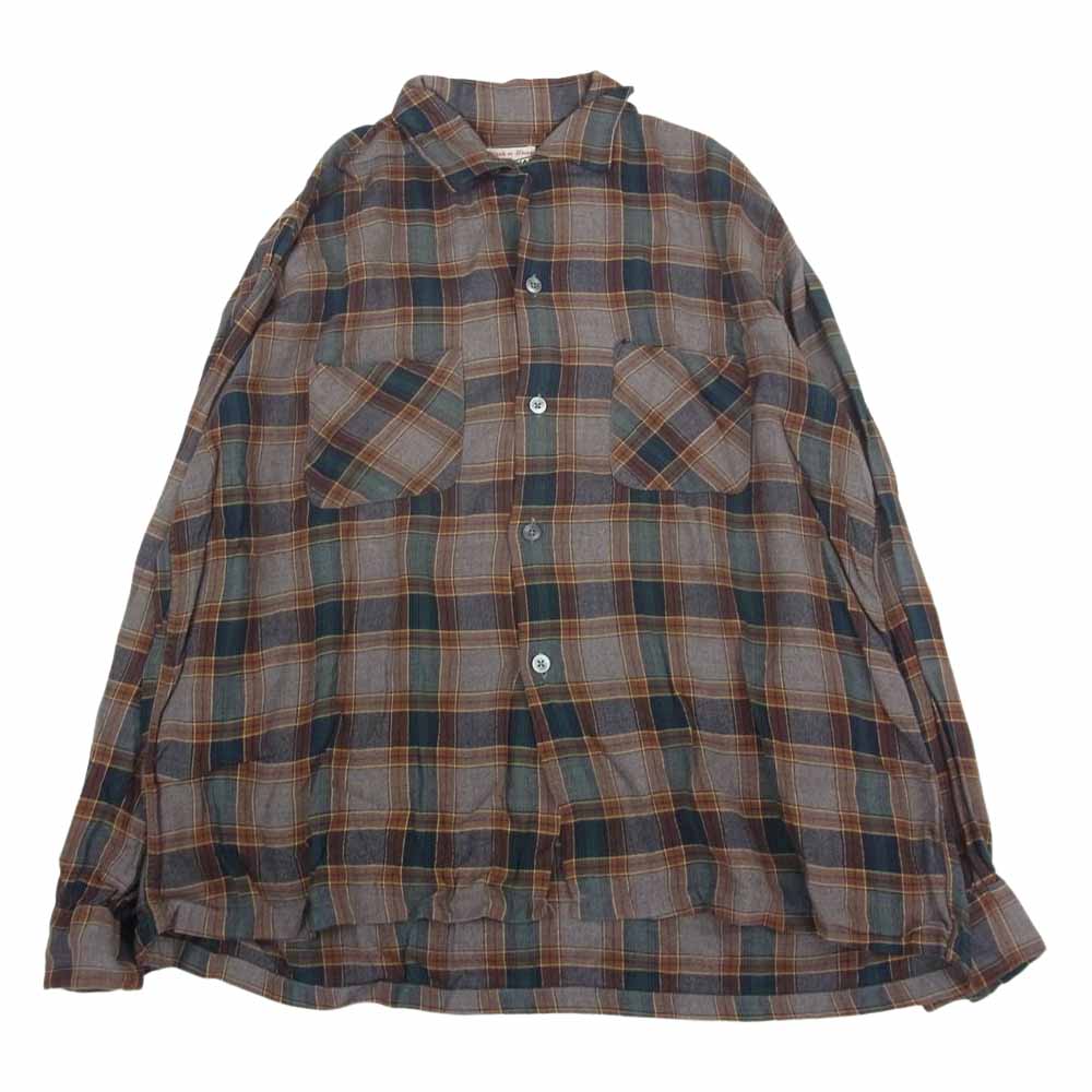 ヴィンテージ 60s NATIONAL  SHIRT SHOPS チェック オープンカラー シャツ L【中古】
