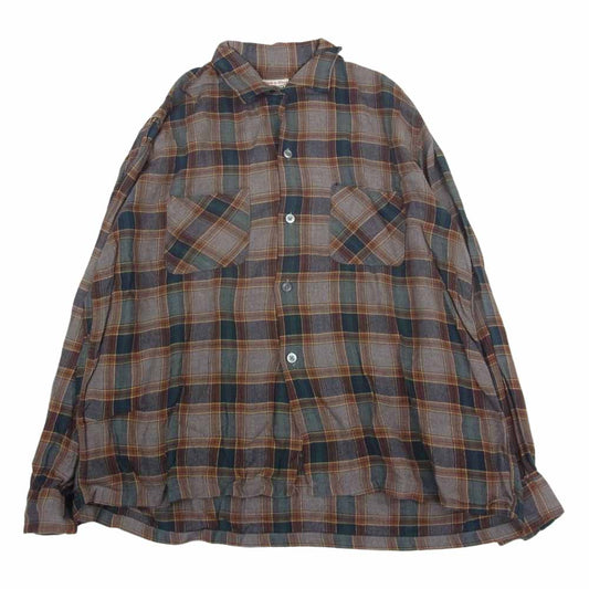 ヴィンテージ 60s NATIONAL  SHIRT SHOPS チェック オープンカラー シャツ L【中古】