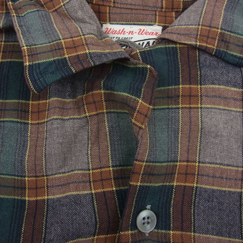 ヴィンテージ 60s NATIONAL  SHIRT SHOPS チェック オープンカラー シャツ L【中古】