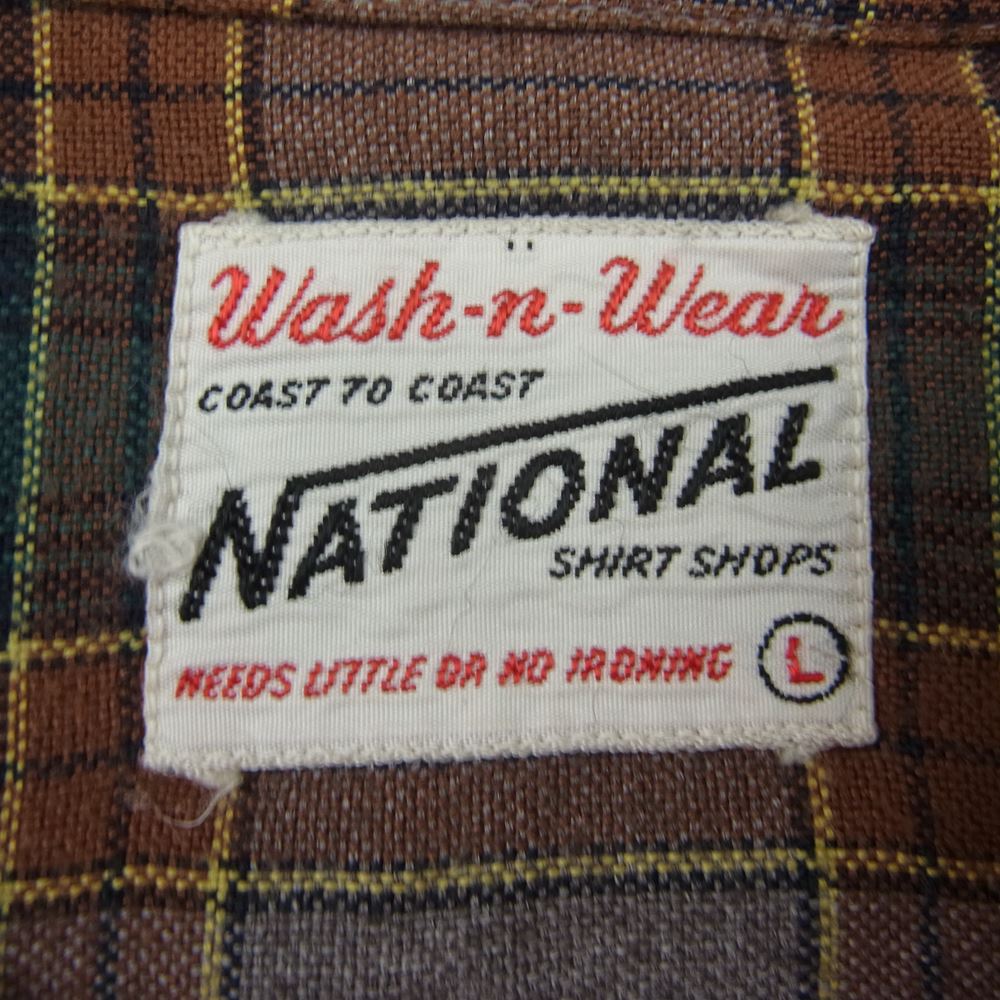 ヴィンテージ 60s NATIONAL  SHIRT SHOPS チェック オープンカラー シャツ L【中古】