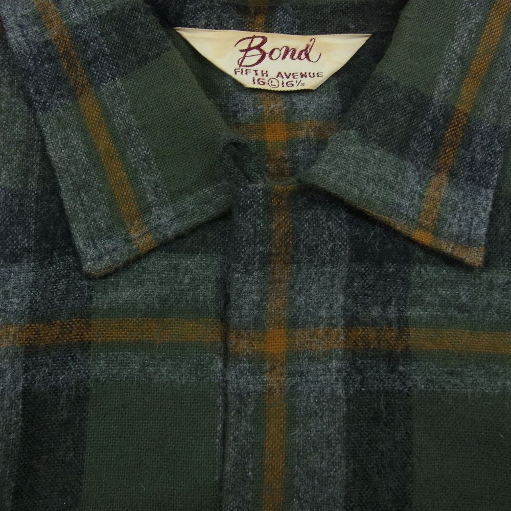 ボンド ヴィンテージ 60s オープンカラー チェック シャツ L【中古】