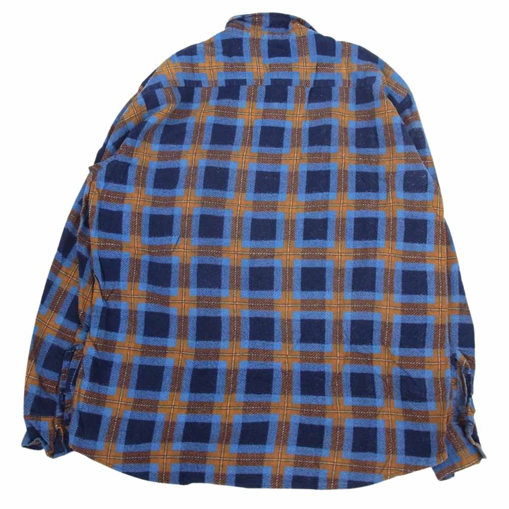 ワシントン ディー シー 60‘s ヴィンテージ チェック ネルシャツ 長袖 ブルー系 オレンジ系 L【中古】