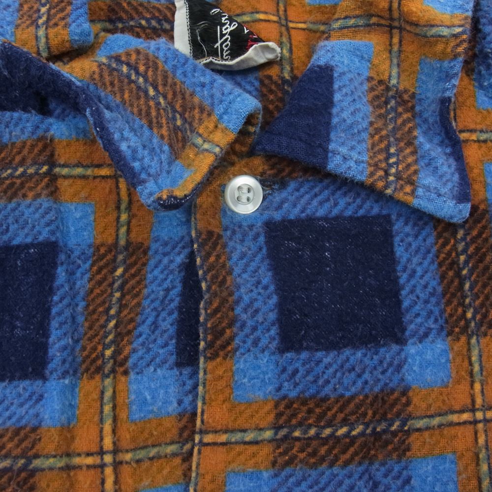 ワシントン ディー シー 60‘s ヴィンテージ チェック ネルシャツ 長袖 ブルー系 オレンジ系 L【中古】