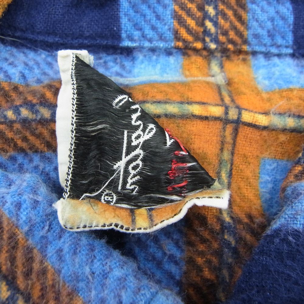 ワシントン ディー シー 60‘s ヴィンテージ チェック ネルシャツ 長袖 ブルー系 オレンジ系 L【中古】