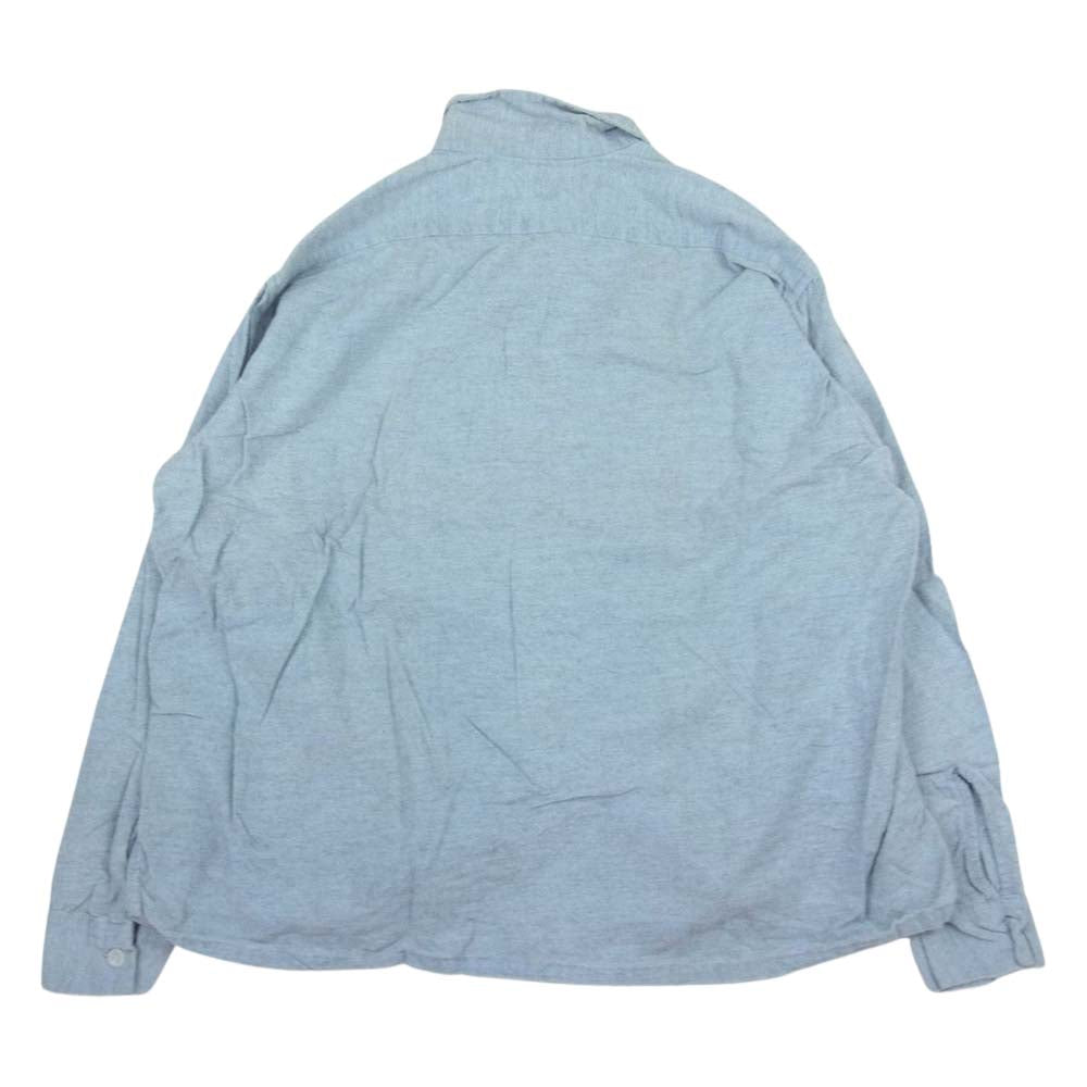 タウントピック ヴィンテージ 50‘s 両胸ポケット オープンカラー 長袖 シャツ ライトブルー系 XL【中古】