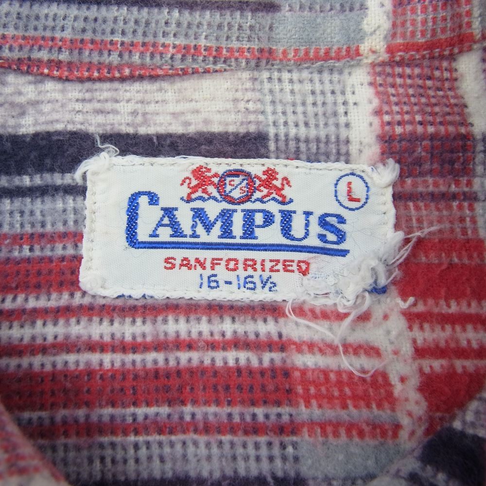 キャンパス ヴィンテージ 50s チェック オープンカラー シャツ マルチカラー系 L【中古】