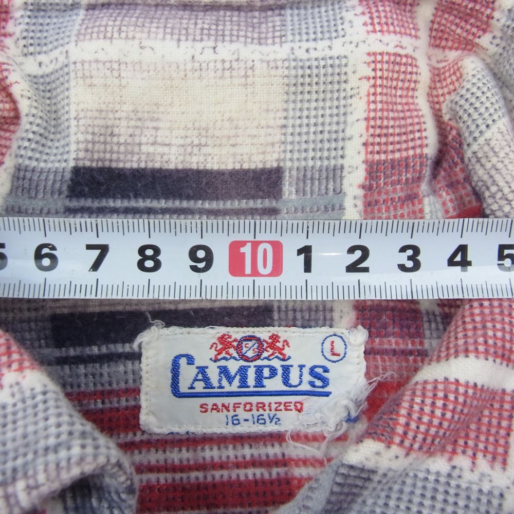 キャンパス ヴィンテージ 50s チェック オープンカラー シャツ マルチカラー系 L【中古】