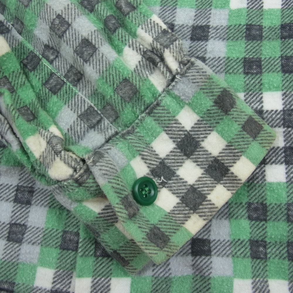 ペニーズ TOPFLIGHT 50‘s ヴィンテージ チェック ネルシャツ 長袖 グリーン系 M【中古】