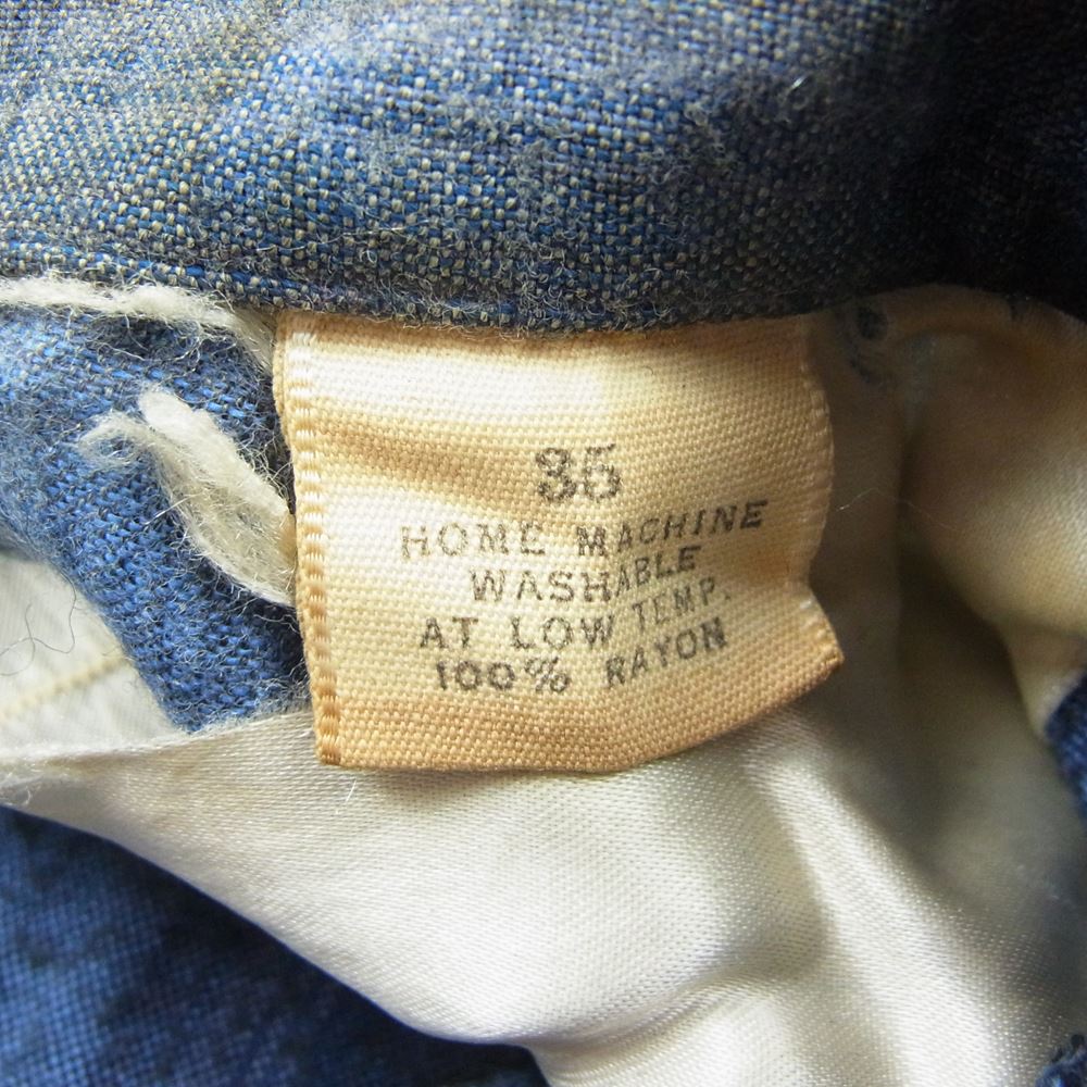 アロー ヴィンテージ 60s CHEVELLA SHIRT オンブレ チェック オープンカラー シャツ ブルー系 L【中古】