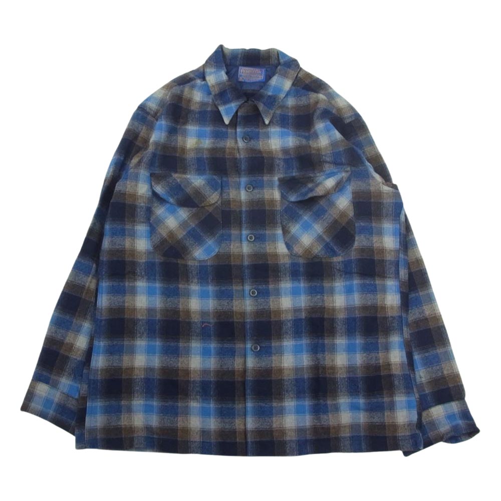 PENDLETON ペンドルトン ヴィンテージ 70s 80s USA製 WOOLEN MILLS PWMタグ ウール チェック 長袖 シャツ L【中古】