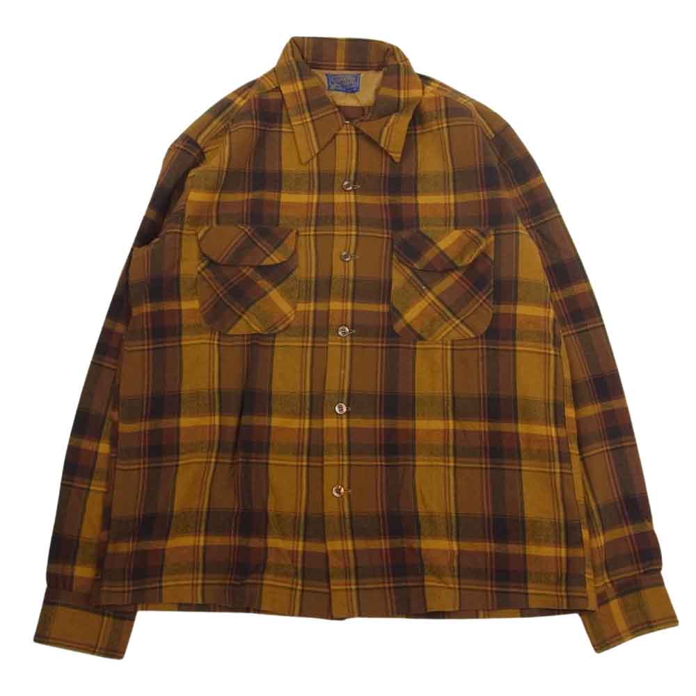 PENDLETON ペンドルトン ヴィンテージ 60s 70s PURE VIRGIN WOOL ウール チェック 長袖 ネルシャツ マルチカラー系 L【中古】