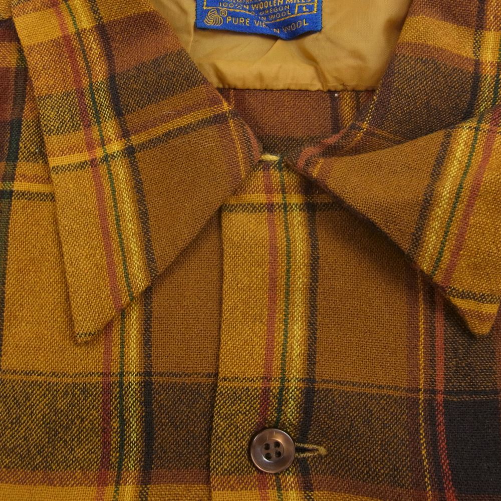 PENDLETON ペンドルトン ヴィンテージ 60s 70s PURE VIRGIN WOOL ウール チェック 長袖 ネルシャツ マルチカラー系 L【中古】