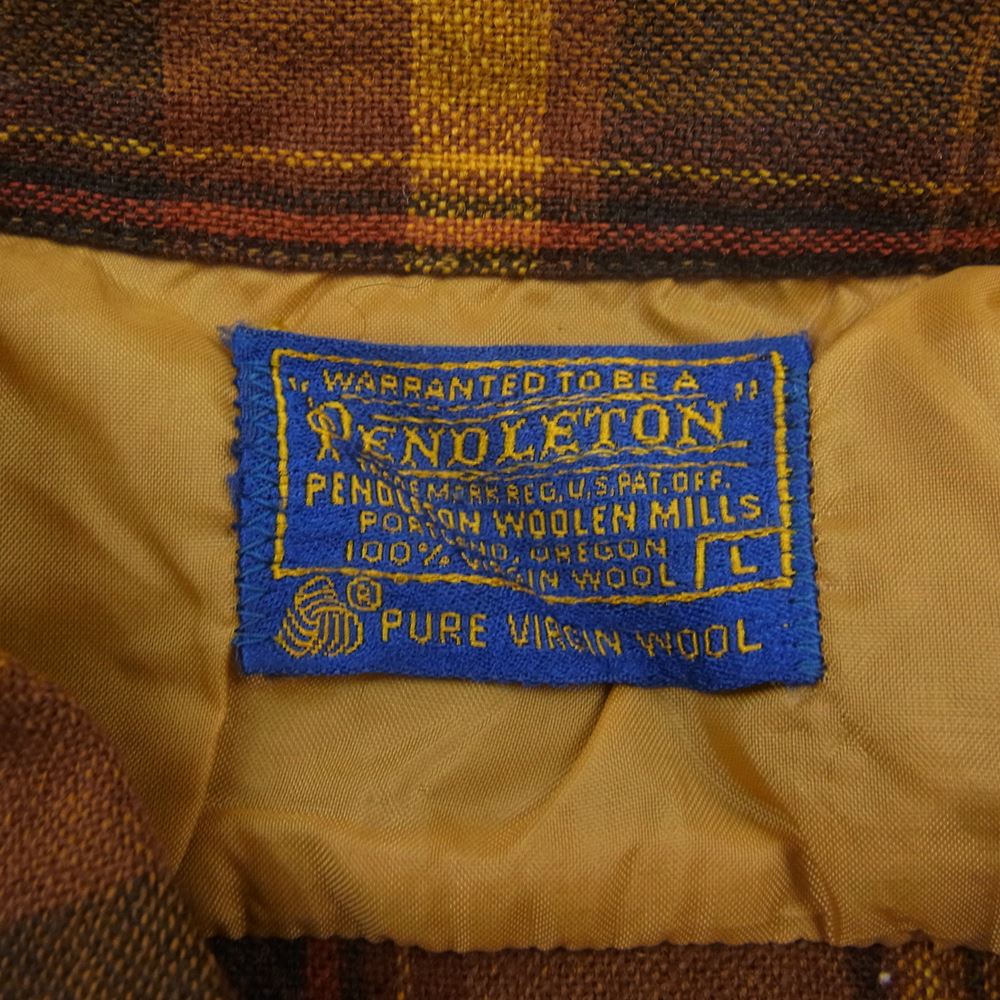 PENDLETON ペンドルトン ヴィンテージ 60s 70s PURE VIRGIN WOOL ウール チェック 長袖 ネルシャツ マルチカラー系 L【中古】