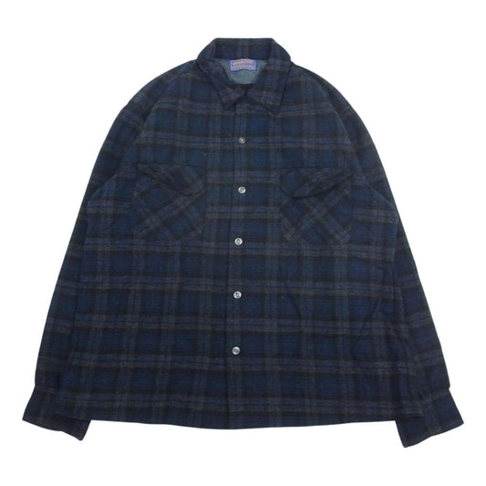 PENDLETON ペンドルトン ヴィンテージ 50s 60s WOOLEN MILLS PWMタグ ウール チェック 長袖 シャツ L【中古】