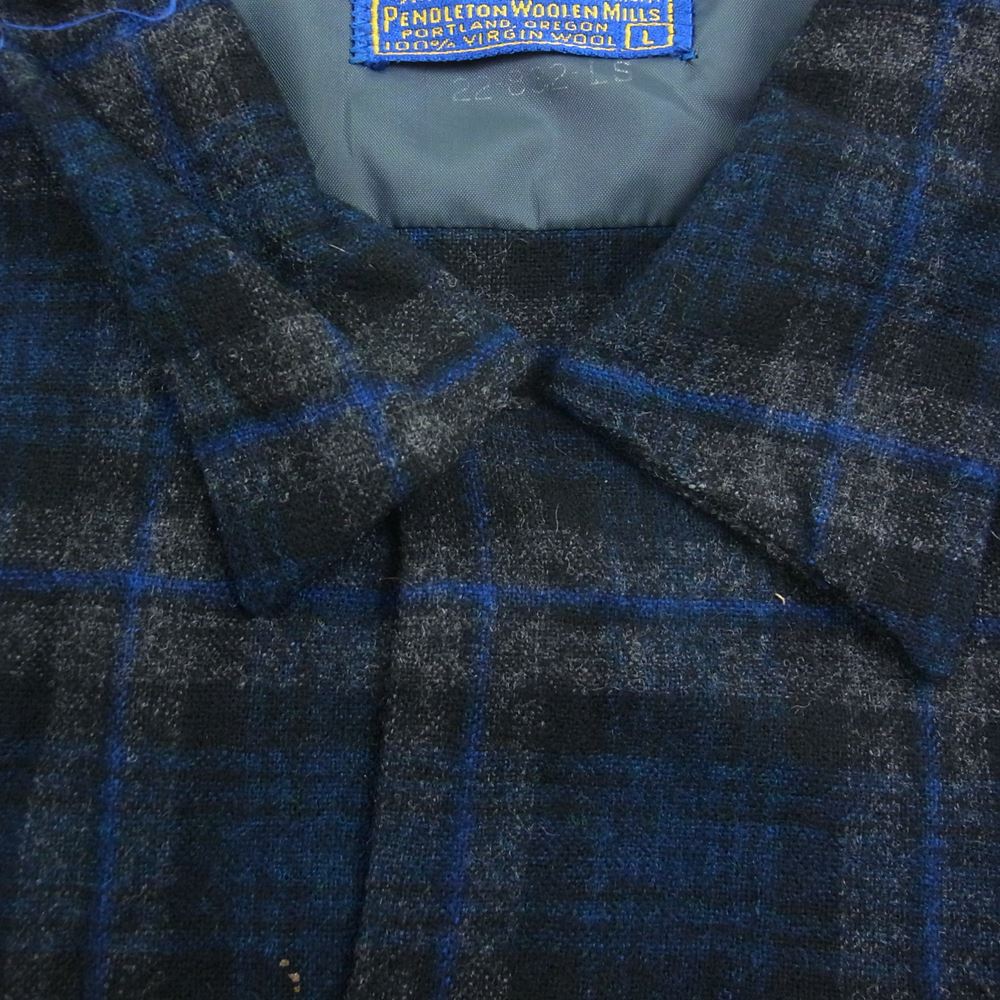 PENDLETON ペンドルトン ヴィンテージ 50s 60s WOOLEN MILLS PWMタグ ウール チェック 長袖 シャツ L【中古】